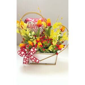 Handmade Artificial Valentine Gift Floral Arrangement